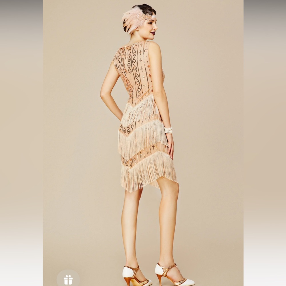 Babeyond Multi-Layer Tassel Sequin Flapper Dress,… - image 4